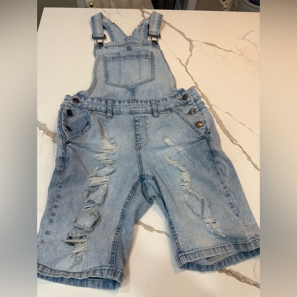 Girls Denim Overall‎ Shorts - Size 7